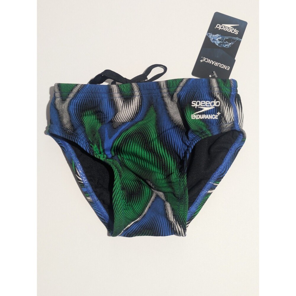 Speedo Endurance+ Purpose Swim Brief Royal Blue Green Mens 24